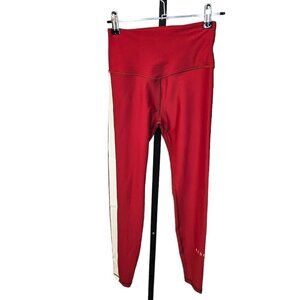 Ryderwear Womens V Back Side Stripe Leggings Size XS Red White